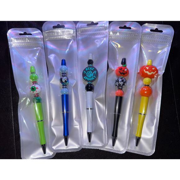 Halloween Beaded Pens (5 total) - Picture 1 of 4